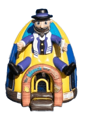 Giant Mensch on a Bench Bounce House