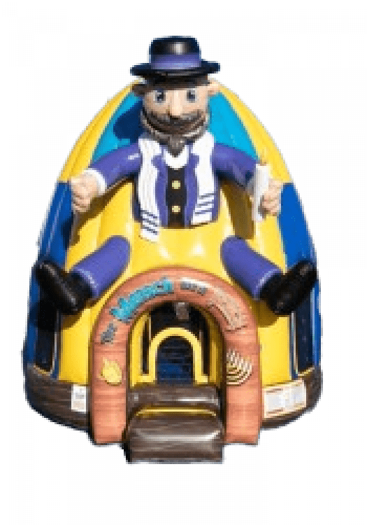 Giant Mensch on a Bench Bounce House